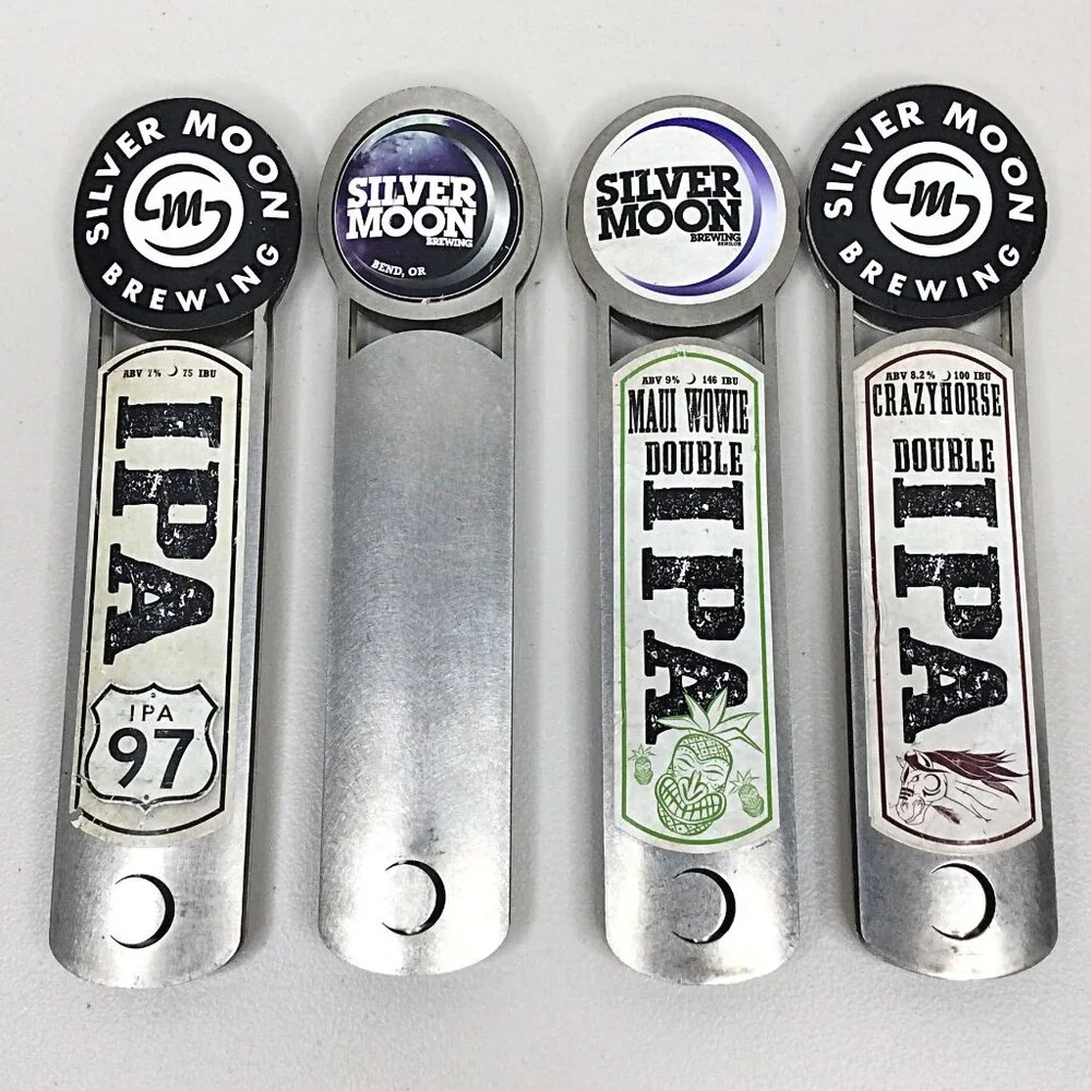 Lot of 4 Silver Moon Brewing Tap Handles Metal IPA 10.75